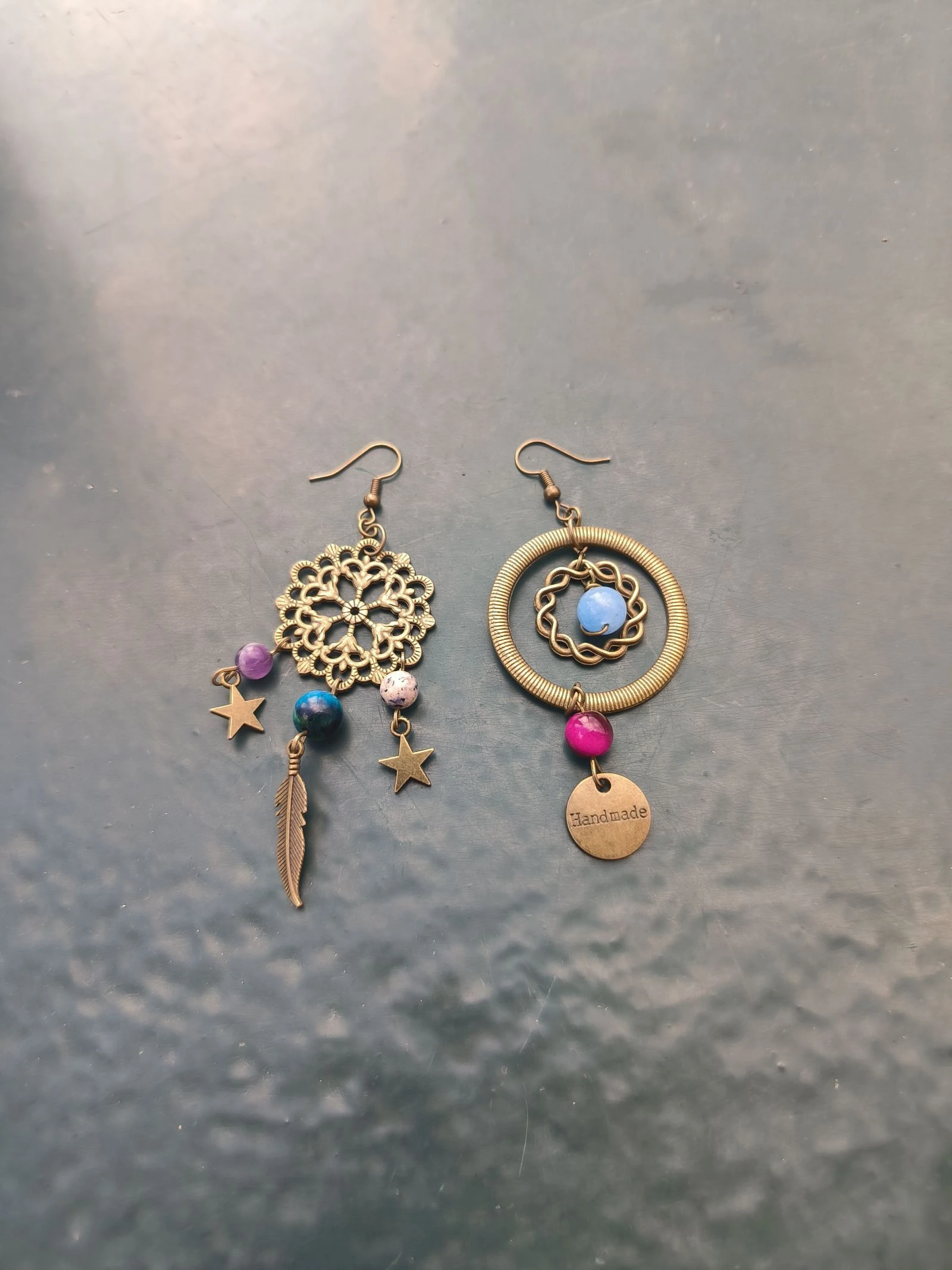 Boucles d'oreilles asymétriques bohème chic